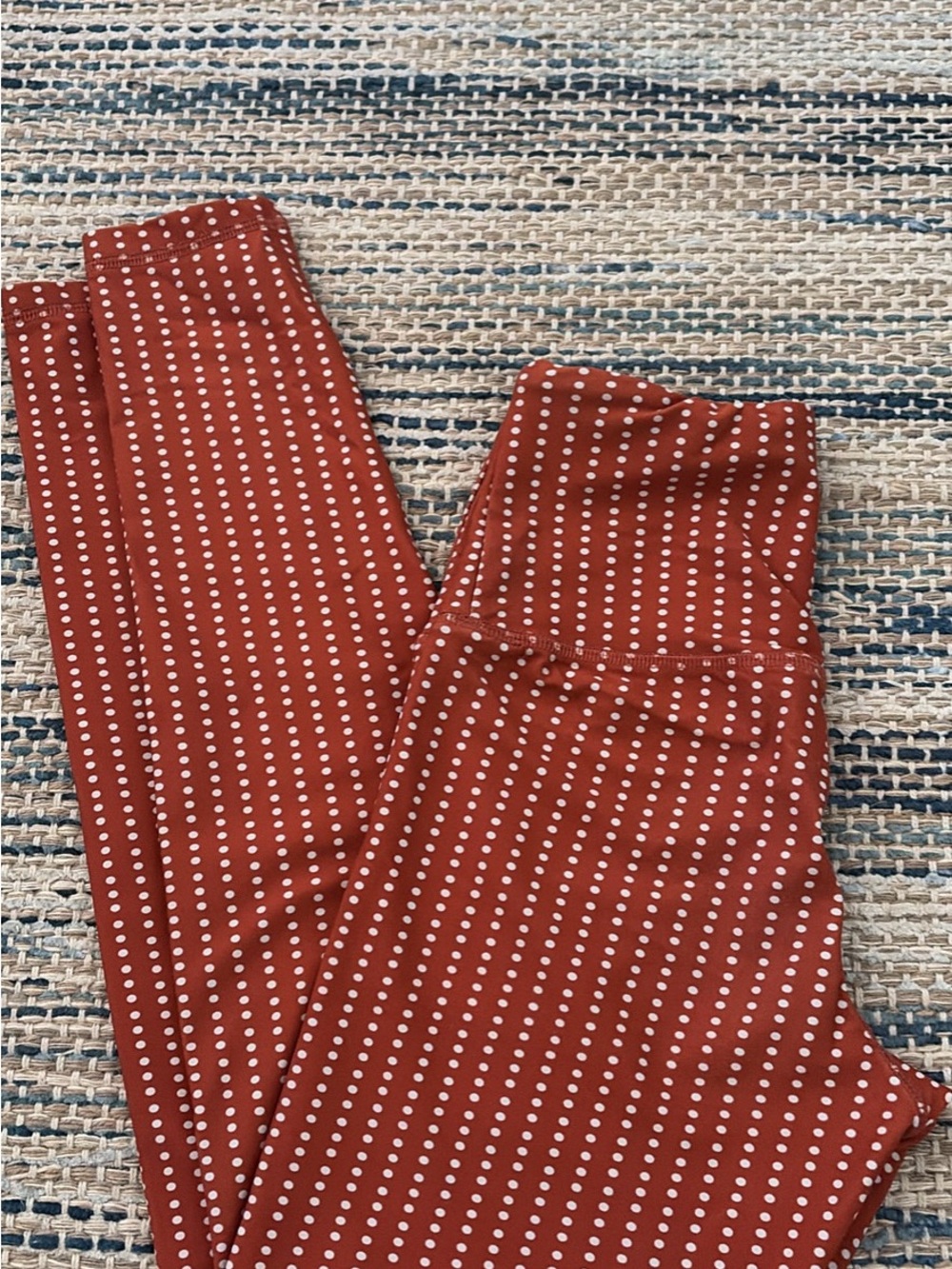 High-Waist Rust Dot Print Leggings Strut this